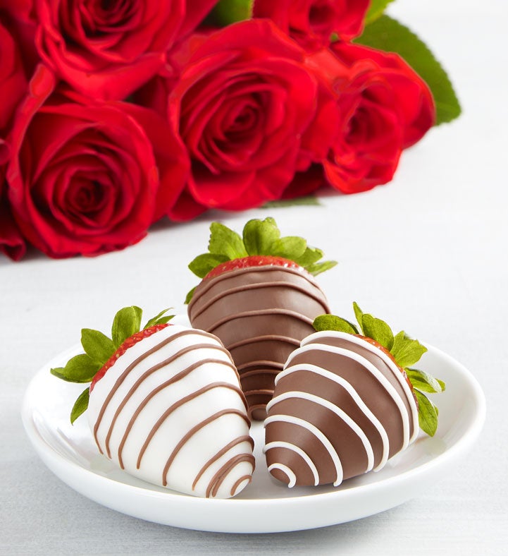 Deliciously Decadent™ Red Roses and Gourmet Drizzled Strawberries™