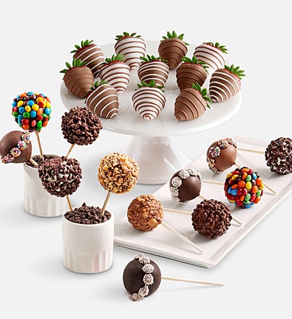 Candy Covered Cake Pops™ with Gourmet Drizzled Strawberries