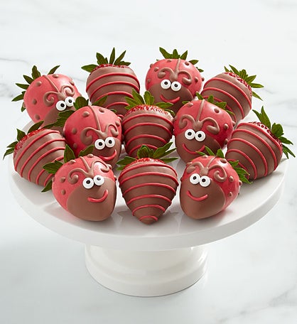 Ladybug Design Dipped Strawberries - 12ct & 24ct