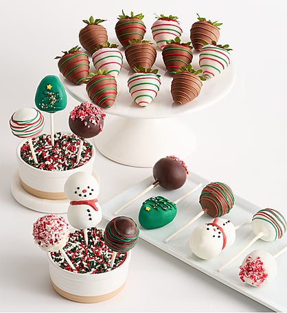 Holiday Cake Pops™ with Holiday Cheer™ Dipped Strawberries