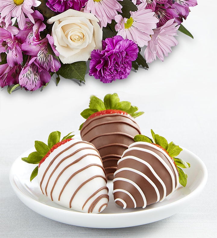 Deliciously Decadent™ Lavender Garden & Drizzled Strawberries