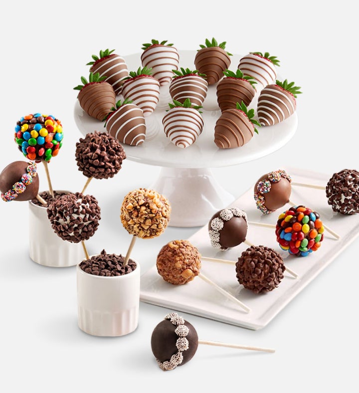 Candy Covered Cake Pops™ with Drizzled Berries