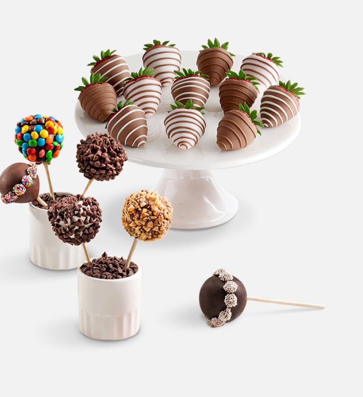 Candy Covered Cake Pops™ with Drizzled Berries