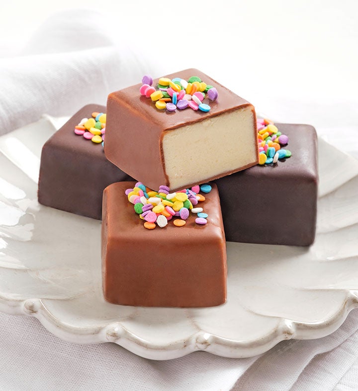 Celebration Cheesecake Bites™ with Gourmet Drizzled Strawberries