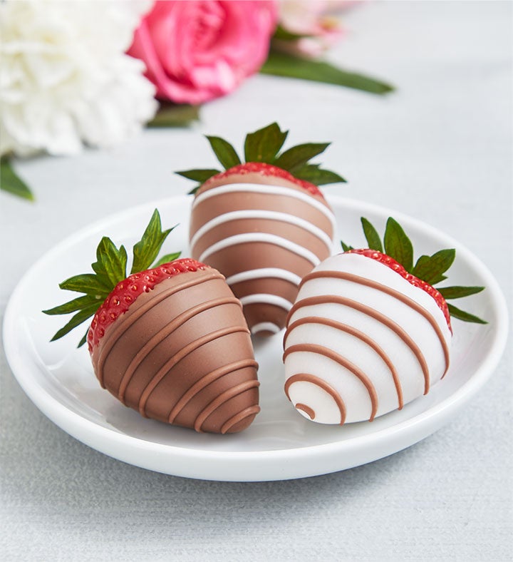 gourmet drizzled strawberries