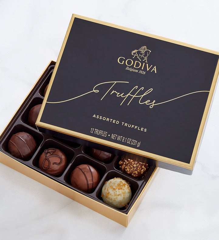 Godiva® 12pc Signature Truffles & Drizzled Strawberries