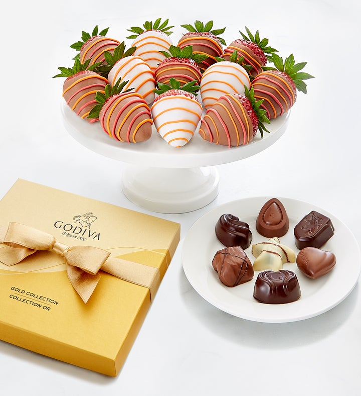 Godiva® 19pc Ballotin & Autumn Strawberries