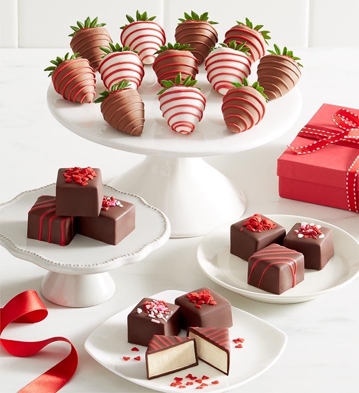 Sweet on You Cheesecake Bites™ With Love & Romance™ Dipped Strawberries