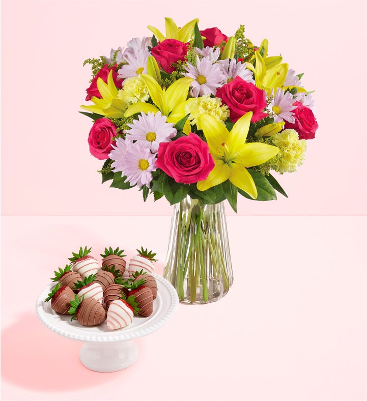 Blooms for Mom with Strawberries