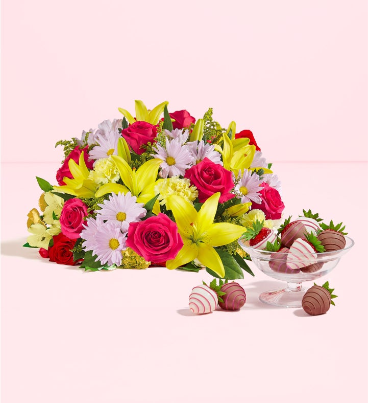 Blooms for Mom with Strawberries