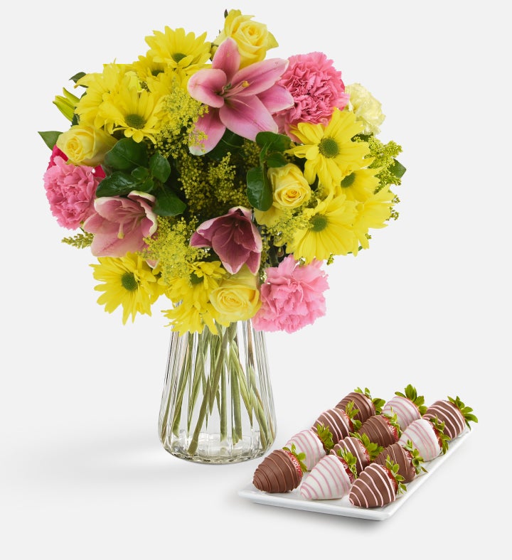 Blooms for Mom with Strawberries