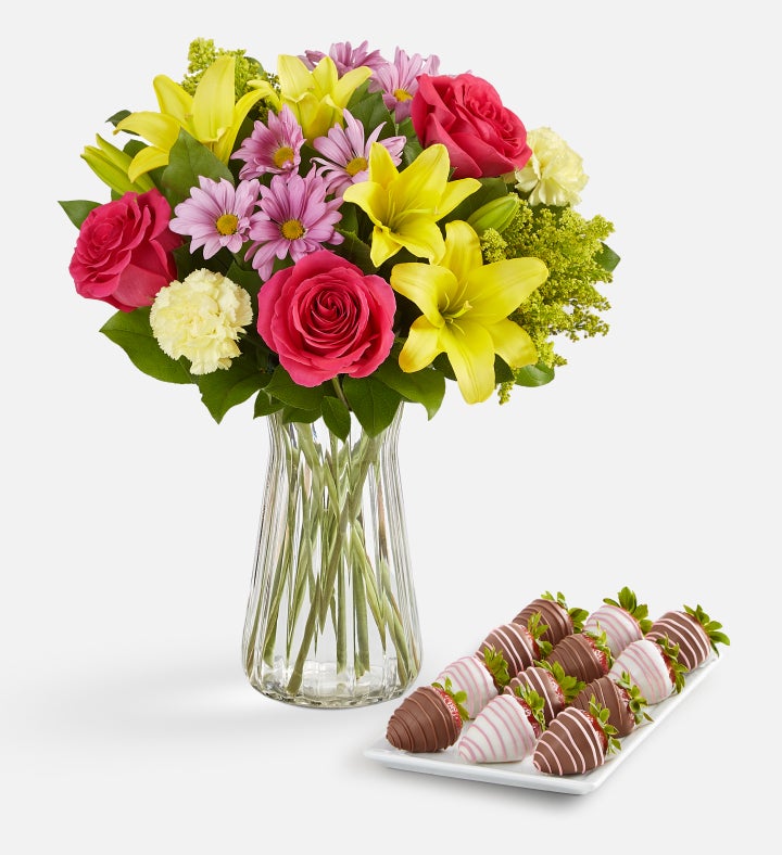Blooms for Mom with Strawberries