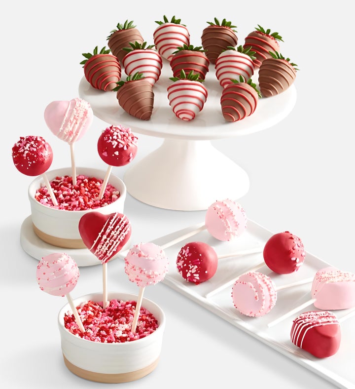 Valentine’s Day Cake Pops™ with Love & Romance™ Dipped Strawberries