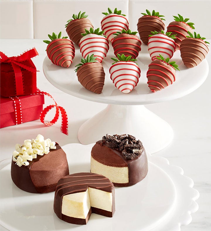 Cheesecake Trio with Love & Romance™ Dipped Strawberries