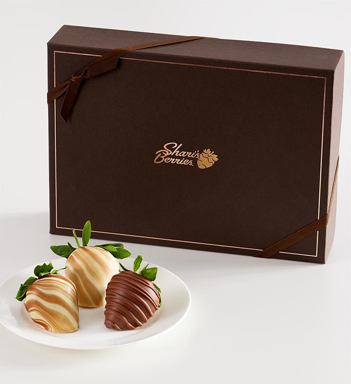 Marbleized Artisan Belgian Chocolate Strawberries