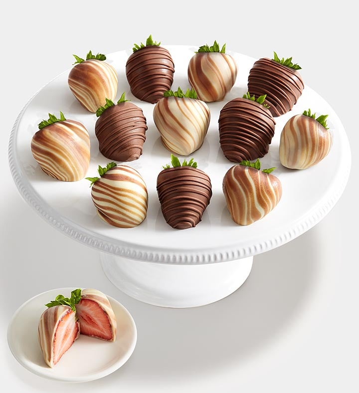 Marbleized Artisan Belgian Chocolate Strawberries