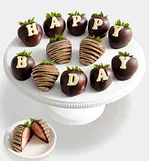Product - Happy Birthday Wishes™ Artisan Belgian Chocolate Covered Strawberries