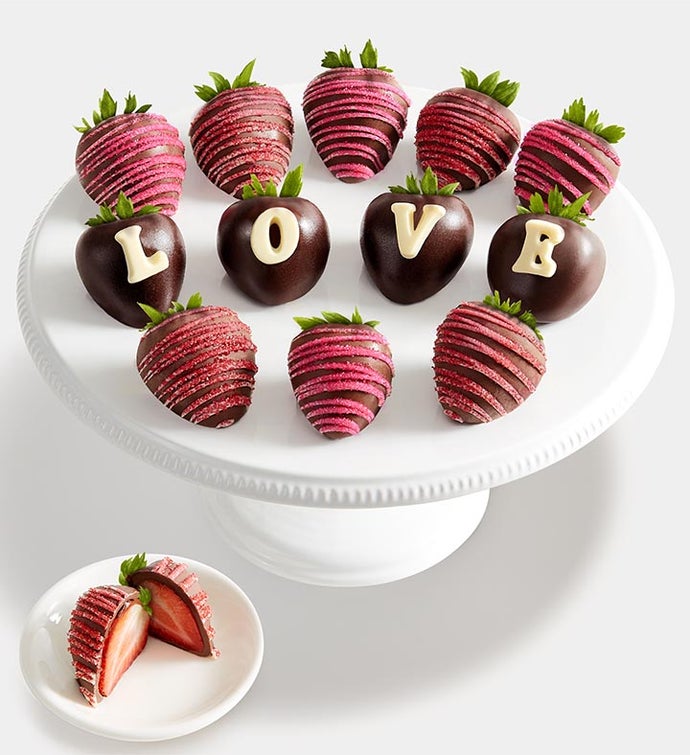 Chocolate Covered Company LOVE Belgian Chocolate Covered Strawberries, 12  count