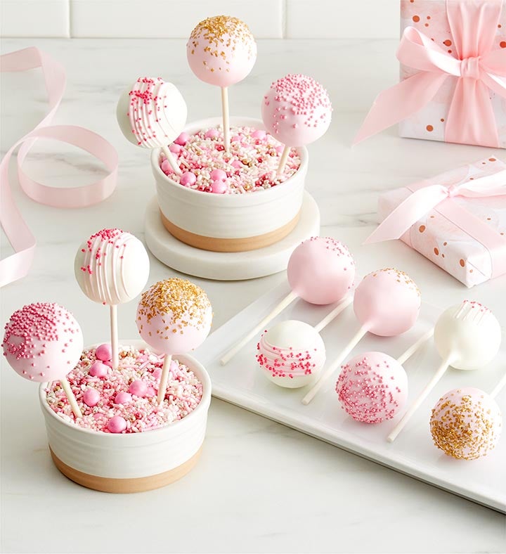 Pink & White Cake Pops