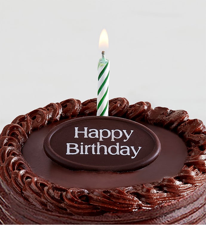 Chocolate Decadence Happy Birthday Cake™ With Strawberries