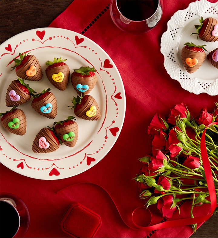 Conversation Hearts™ Dipped Strawberries