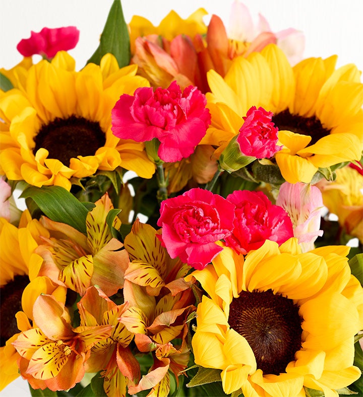 Warm Sunset Bouquet with Gourmet Drizzled Strawberries